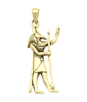 Gouden Egyptische God Seth kettinghanger