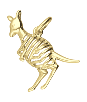 Gouden Kangoeroe opengewerkt kettinghanger