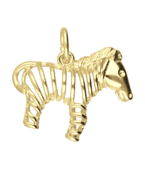 Gouden Zebra opengewerkt kettinghanger