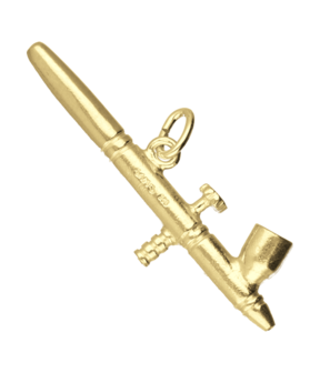 Gouden Airbrush pistool kettinghanger
