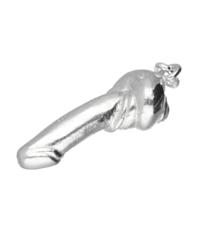 Zilveren Penis uit slakkenhuis kettinghanger