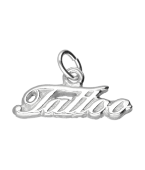 Zilveren Tattoo letters klein kettinghanger