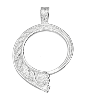 Zilveren Draak in cirkel kettinghanger