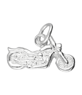 Zilveren Harley Davidson motor vlak klein kettinghanger