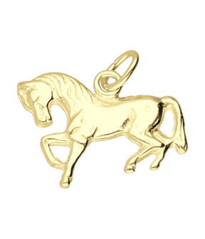 Gouden Paard vlak ketting hanger