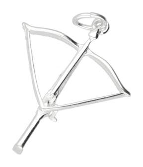 Zilveren Kruisboog ketting hanger
