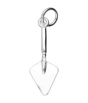 Zilveren Metseltroffel ketting hanger - klein