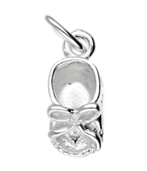 Zilveren Babyschoen ketting hanger