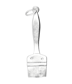 Zilveren Kwast ketting hanger - groot