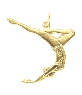 Gouden Kunstzwemster ketting hanger