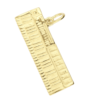 Gouden Keyboard groot ketting hanger