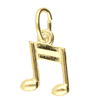 Gouden Muzieknoten klein ketting hanger