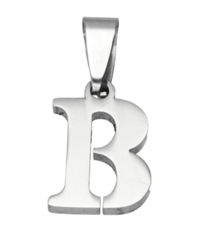 RVS Letter B ketting hanger - edelstaal