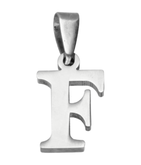 RVS Letter F ketting hanger - edelstaal
