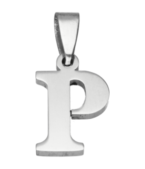 RVS Letter P ketting hanger - edelstaal