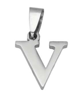 RVS Letter V ketting hanger - edelstaal