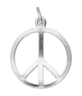 Zilveren Vredesteken ketting hanger