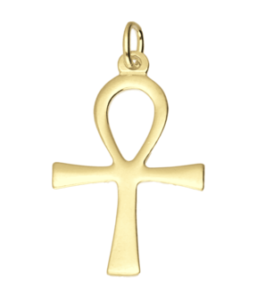 Gouden Ankh kruis middel ketting hanger