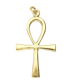 Gouden Ankh kruis groot ketting hanger