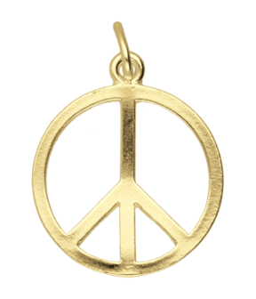 Gouden Vredesteken ketting hanger