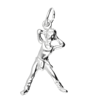 Zilveren Fitness vrouw ketting hanger - staand
