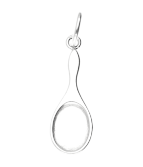 Zilveren Spiegel ketting hanger