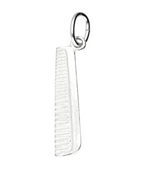 Zilveren Kam recht ketting hanger