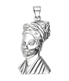 Zilveren Afrikaanse vrouw kettinghanger