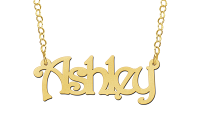 Gouden Naamketting lettertype Ashley