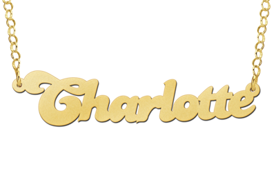 Gouden Naamketting lettertype Charlotte