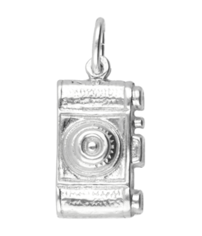 Zilveren Fototoestel - Fotocamera ketting hanger - groot