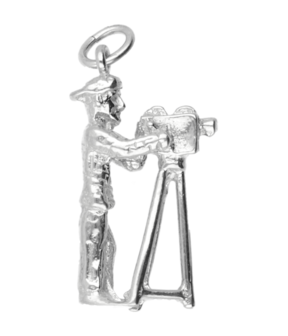 Zilveren Cameraman ketting hanger