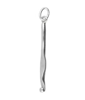 Zilveren Haaknaald ketting hanger