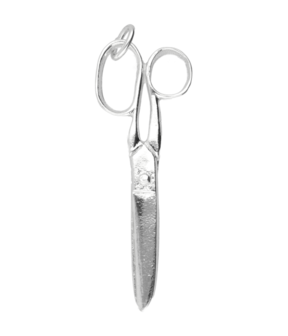 Zilveren Schaar XL ketting hanger