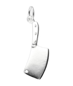 Zilveren Slagersbijl ketting hanger
