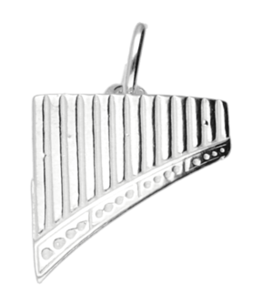 Zilveren Panfluit ketting hanger