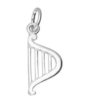 Zilveren Harp ketting hanger - 2