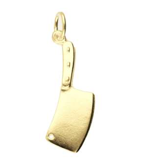 Gouden Slagersbijl ketting hanger