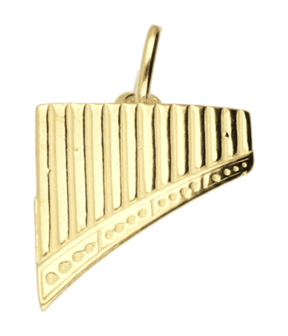 Gouden Panfluit ketting hanger