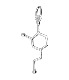 Zilveren Dopamine scheikundig molecuul formule kettinghanger