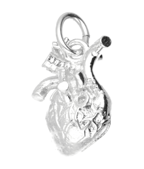 Zilveren Menselijk hart kettinghanger