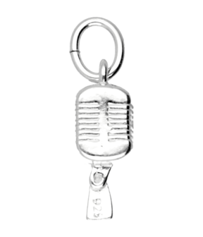 Zilveren Microfoon kettinghanger