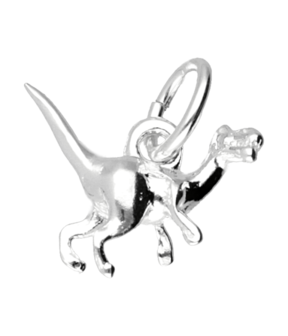 Zilveren Dinosaurus klein kettinghanger
