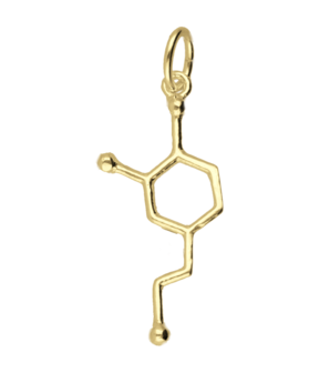 Gouden Dopamine scheikundige molecuul formule kettinghanger
