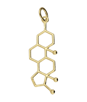 Gouden Testosteron scheikundige molecuul formule kettinghanger