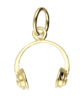 Gouden Koptelefoon kettinghanger