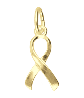 Gouden Ribbon Kanker bewustzijn teken kettinghanger