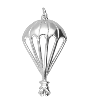 Zilveren Parachute kettinghanger