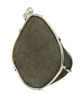 Zilveren Chalcedoon edelsteen vrije vorm XL hanger