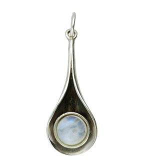 Zilveren Kelk met Maansteen edelsteen ketting hanger